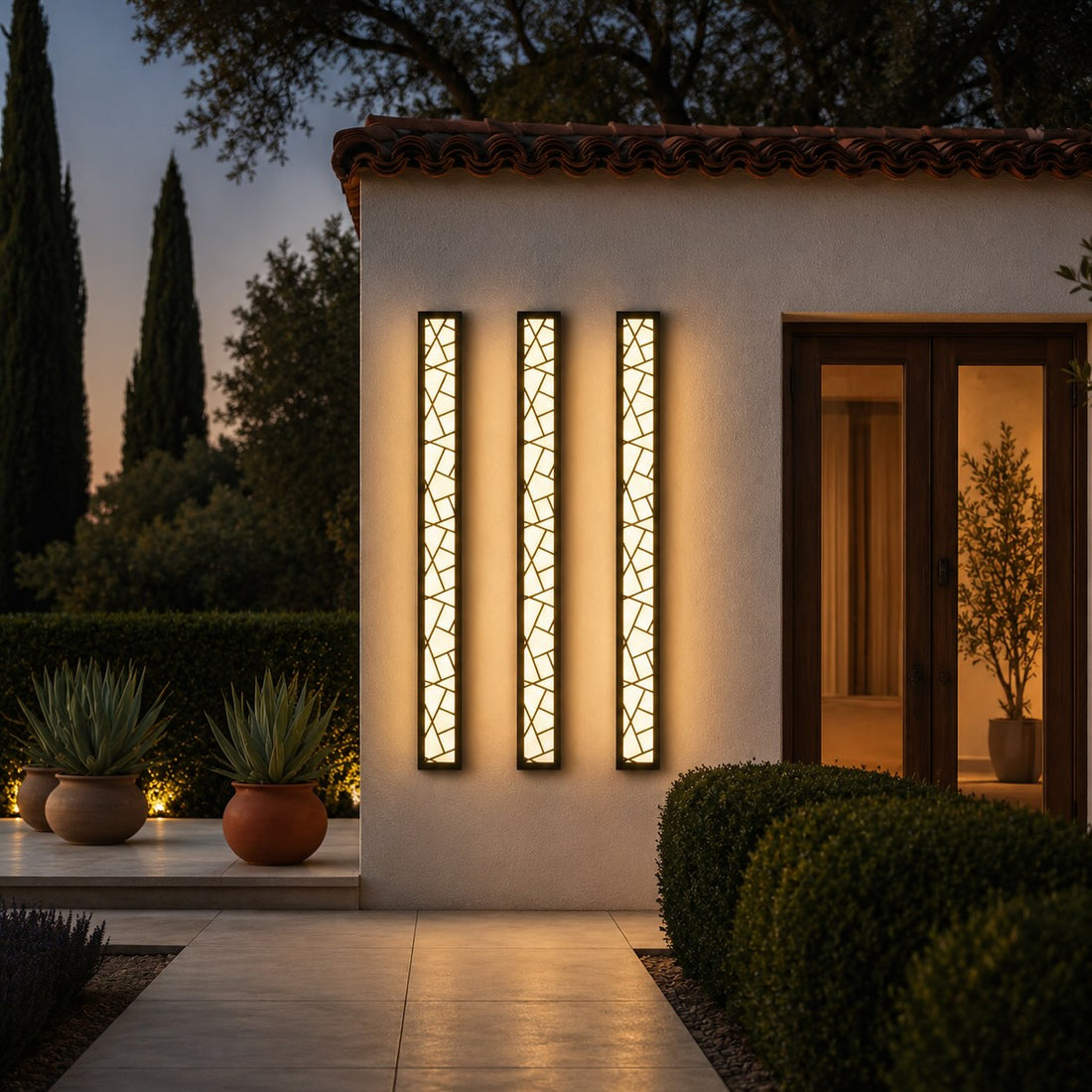 Modern Black Outdoor Wall Light Wall Mounted Waterproof Metal LED Fixture for Gardens Patios