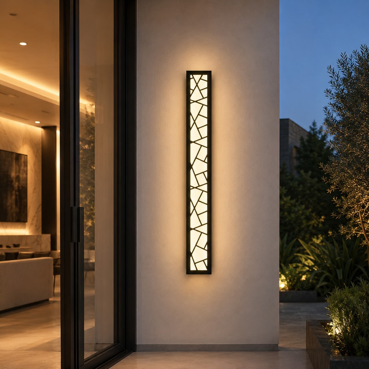 Modern Black Outdoor Wall Light Wall Mounted Waterproof Metal LED Fixture for Gardens Patios