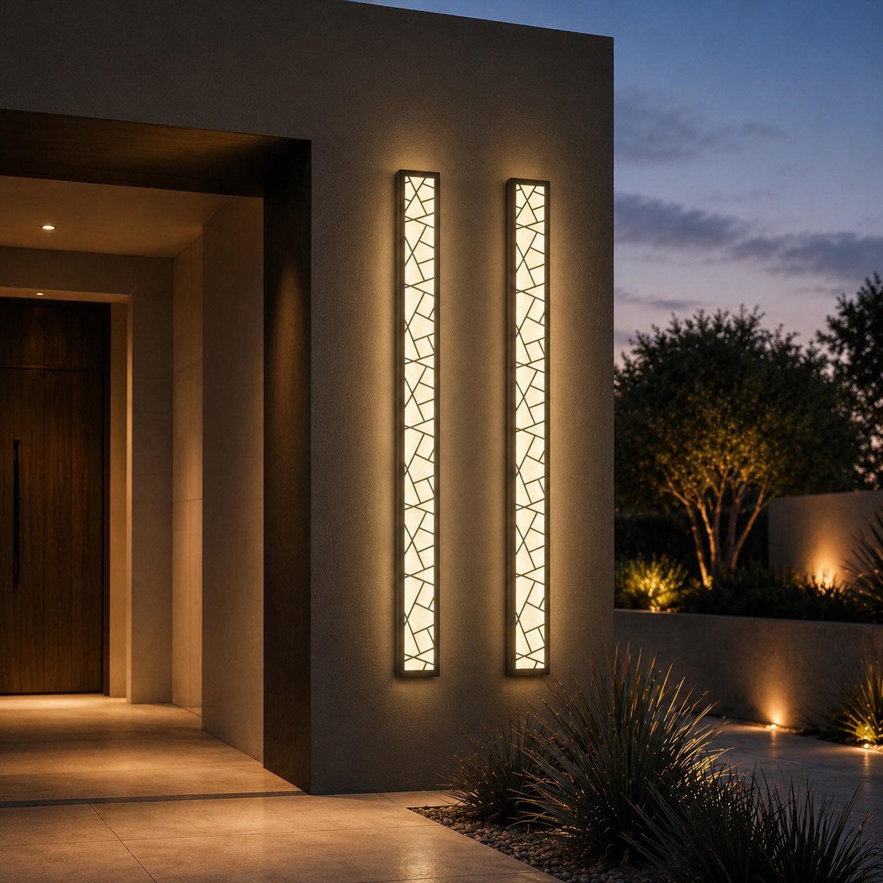 Modern Black Outdoor Wall Light Wall Mounted Waterproof Metal LED Fixture for Gardens Patios