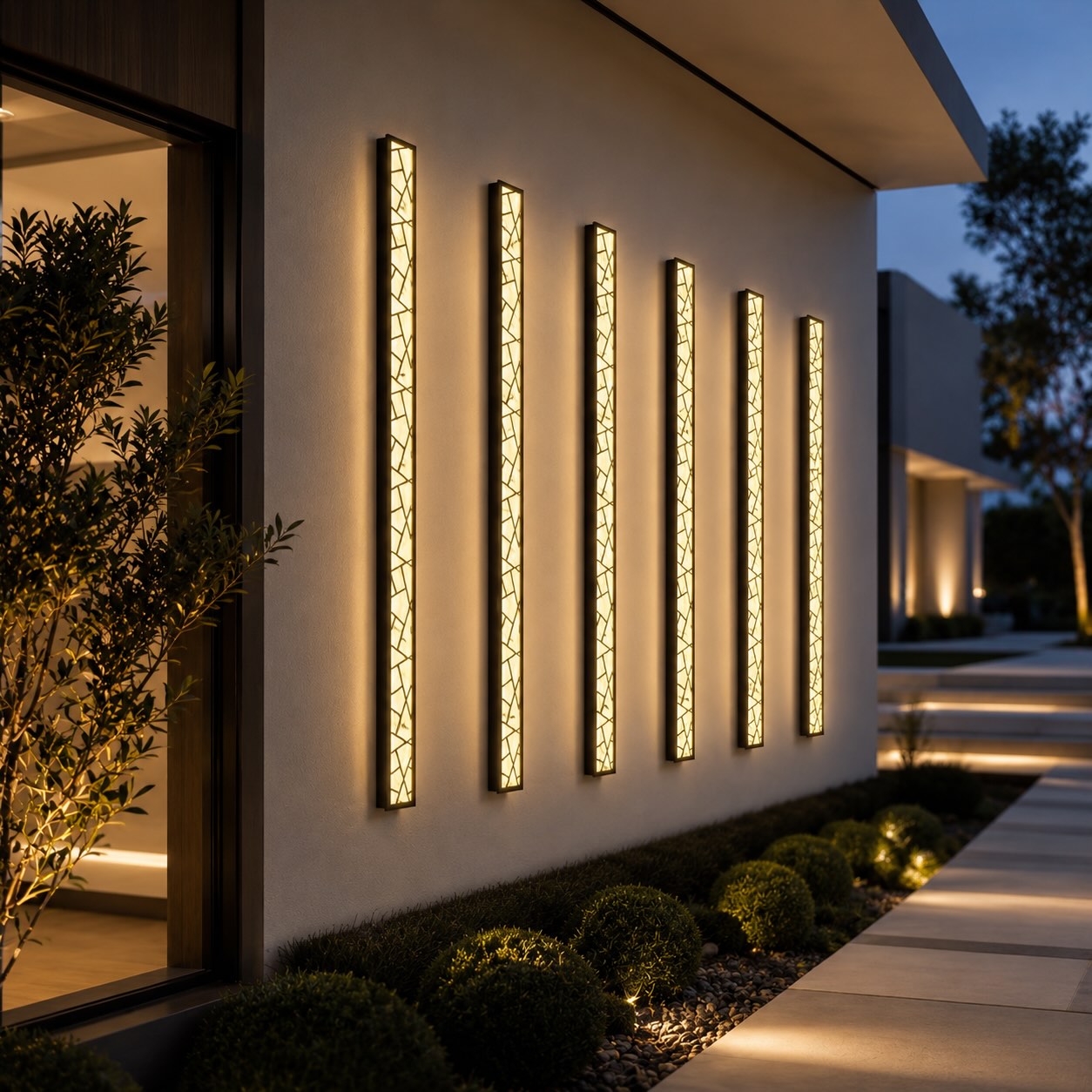 Modern Black Outdoor Wall Light Wall Mounted Waterproof Metal LED Fixture for Gardens Patios