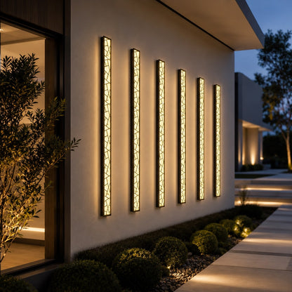 Modern Black Outdoor Wall Light Wall Mounted Waterproof Metal LED Fixture for Gardens Patios