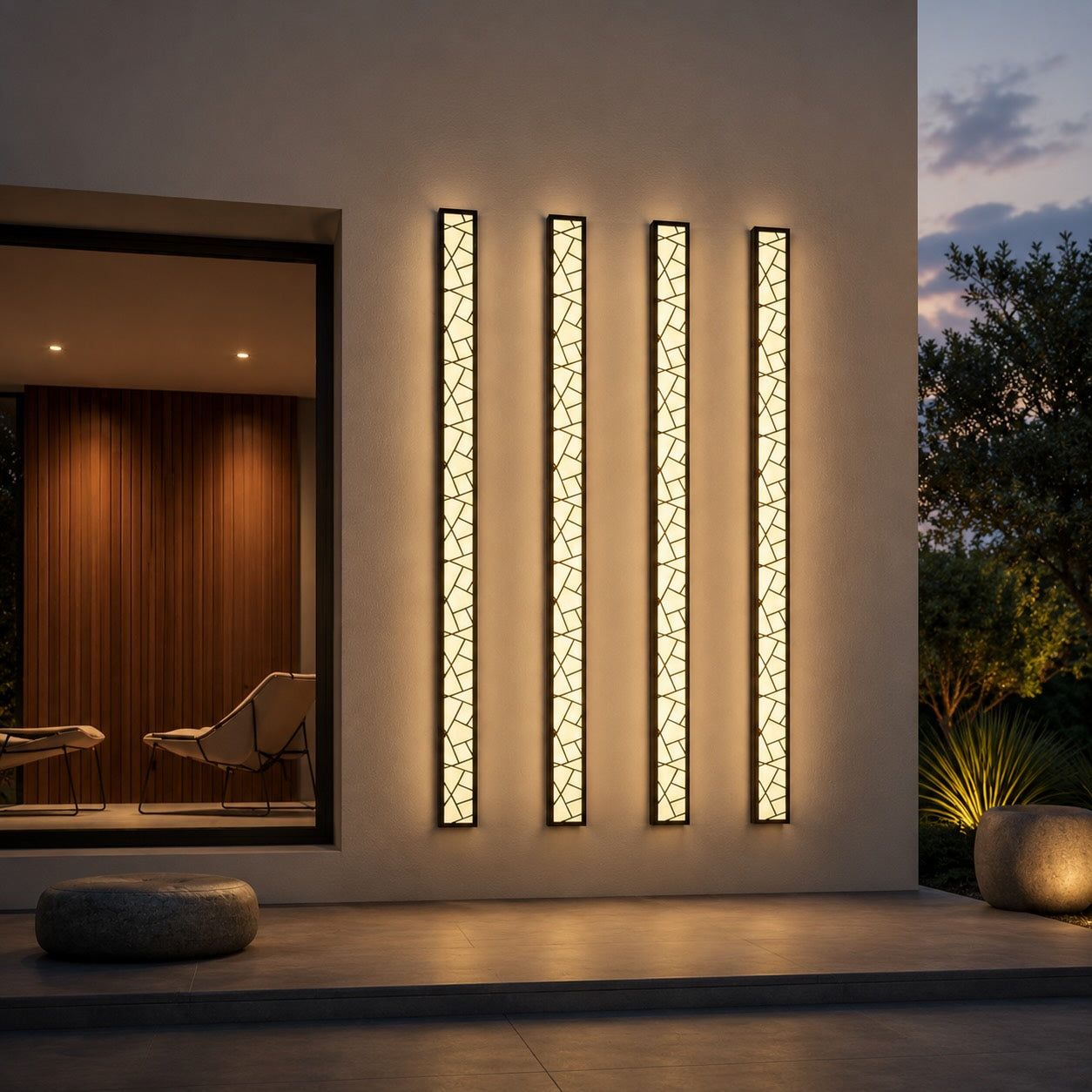 Modern Black Outdoor Wall Light Wall Mounted Waterproof Metal LED Fixture for Gardens Patios