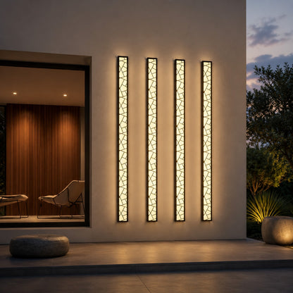 Modern Black Outdoor Wall Light Wall Mounted Waterproof Metal LED Fixture for Gardens Patios