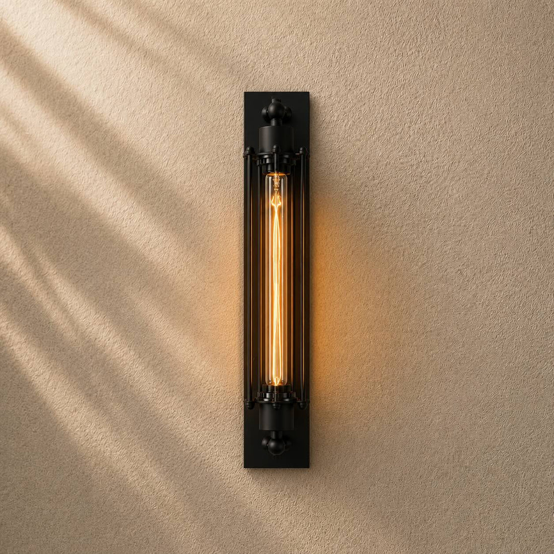 Industrial Wall Sconce Wall Mounted Black Iron E26 Compatible LED Wall Light 3000K Warm White