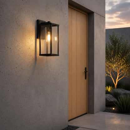 Modern Outdoor Wall Lantern Waterproof Aluminum Glass LED Compatible for Patios and Gardens