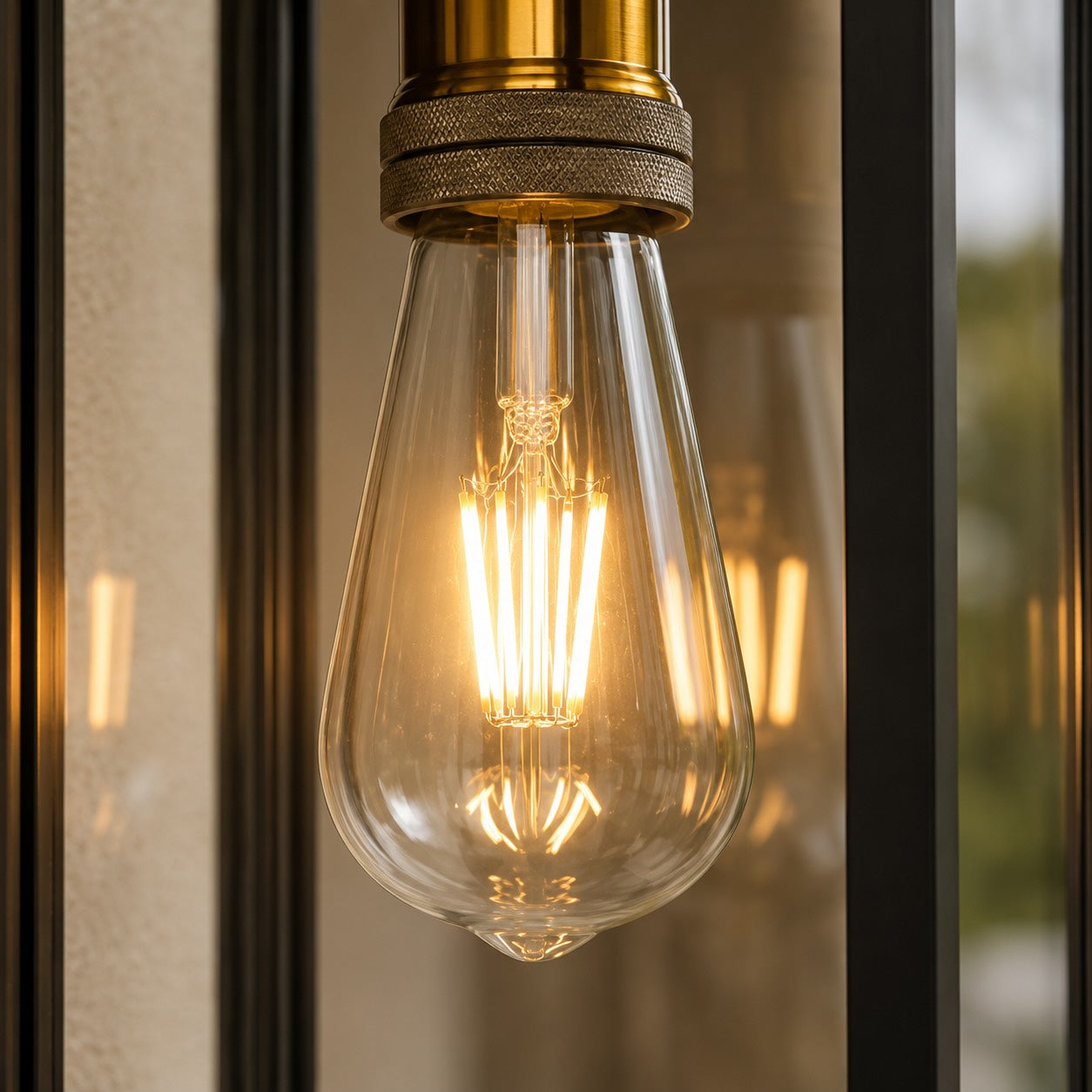 Modern Outdoor Wall Lantern Waterproof Aluminum Glass LED Compatible for Patios and Gardens