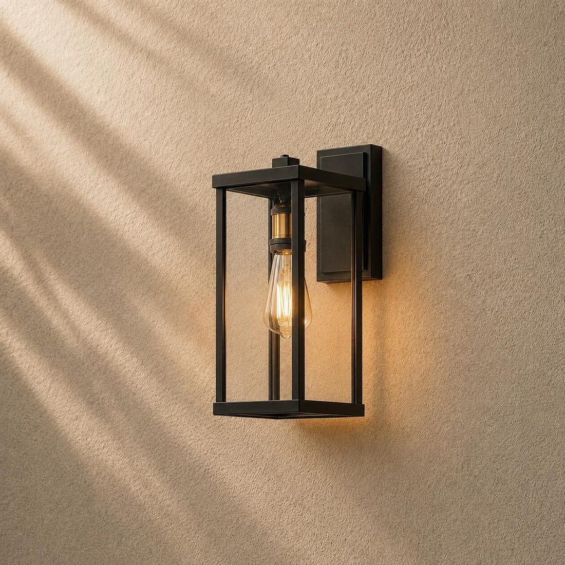 Modern Outdoor Wall Lantern Waterproof Aluminum Glass LED Compatible for Patios and Gardens