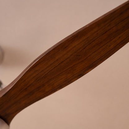 Modern Black Ceiling Fan with Light Flush Mount Iron Glass Wood Blades LED Adjustable Speed
