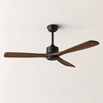 Modern Ceiling Fan 60 Inch Wood Blades Flush Mount Remote Control Energy Efficient Adjustable Speed