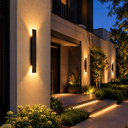 Modern Outdoor Wall Light Wall Mounted Aluminum 18W LED IP65 Weather Resistant for Gardens