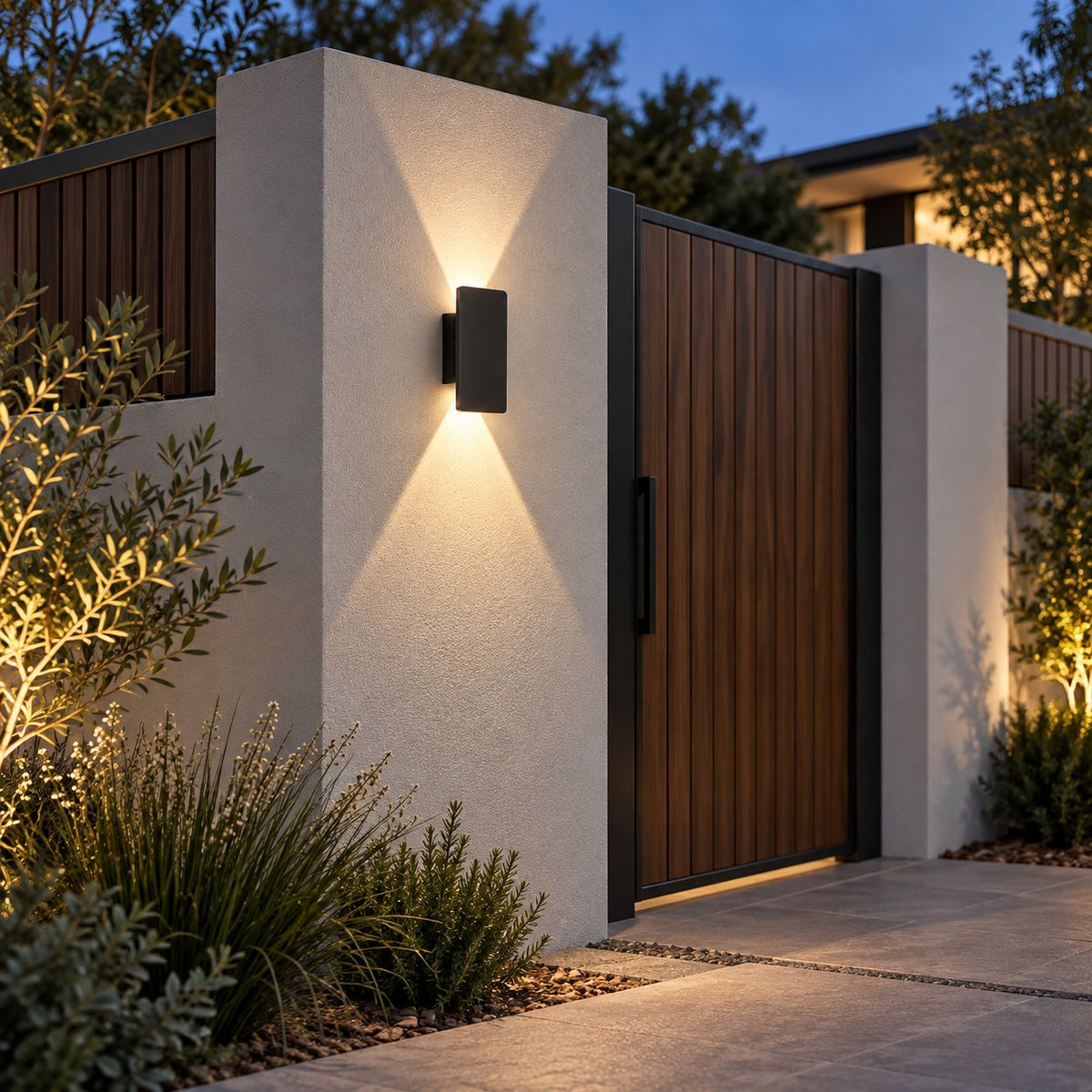 Modern Outdoor Wall Light Wall Mounted Aluminum 18W LED IP65 Weather Resistant for Gardens