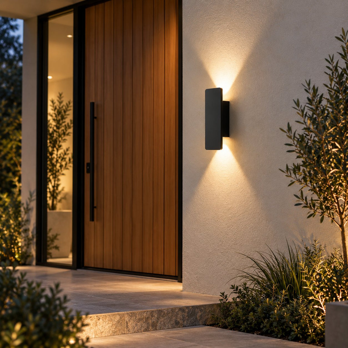 Modern Outdoor Wall Light Wall Mounted Aluminum 18W LED IP65 Weather Resistant for Gardens