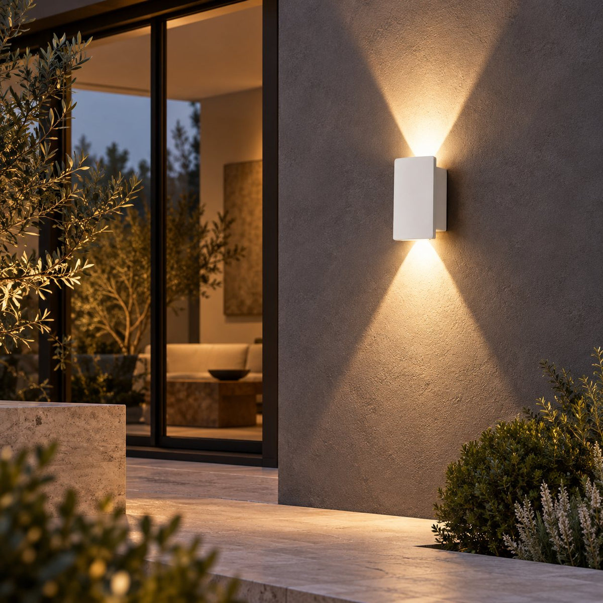 Modern Outdoor Wall Light Wall Mounted Aluminum 18W LED IP65 Weather Resistant for Gardens