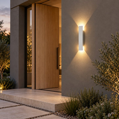 Modern Outdoor Wall Light Wall Mounted Aluminum 18W LED IP65 Weather Resistant for Gardens