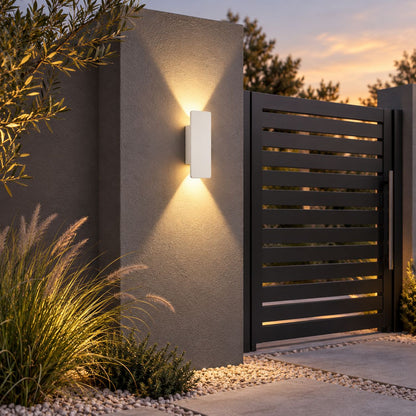Modern Outdoor Wall Light Wall Mounted Aluminum 18W LED IP65 Weather Resistant for Gardens