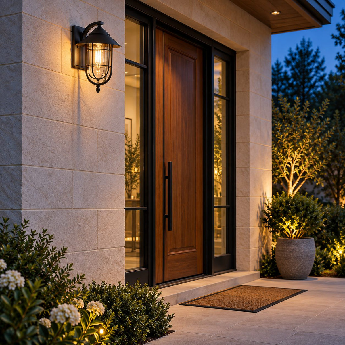 Modern Outdoor Wall Light Motion Sensor Waterproof Metal LED Fixture for Exterior Use