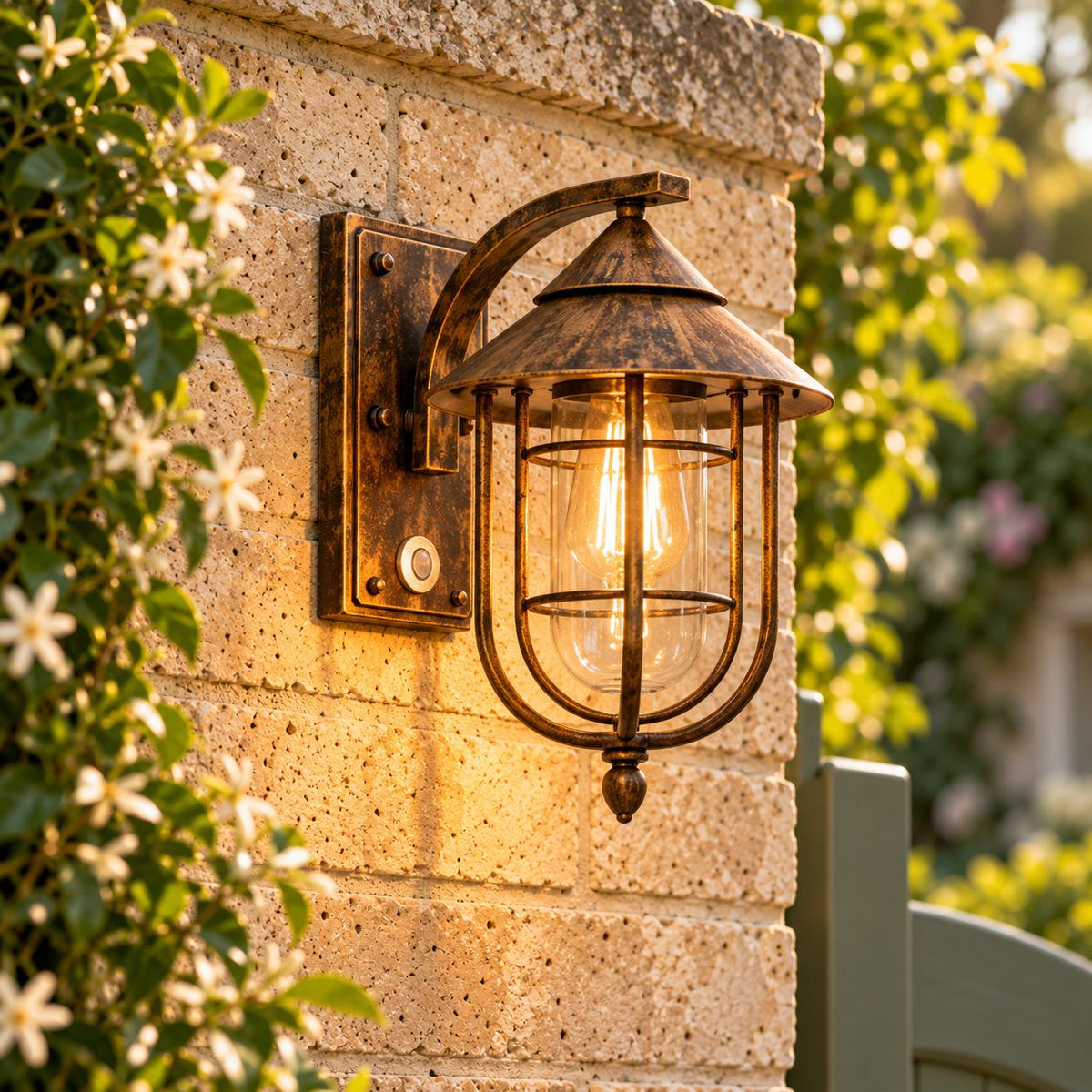 Modern Outdoor Wall Light Motion Sensor Waterproof Metal LED Fixture for Exterior Use