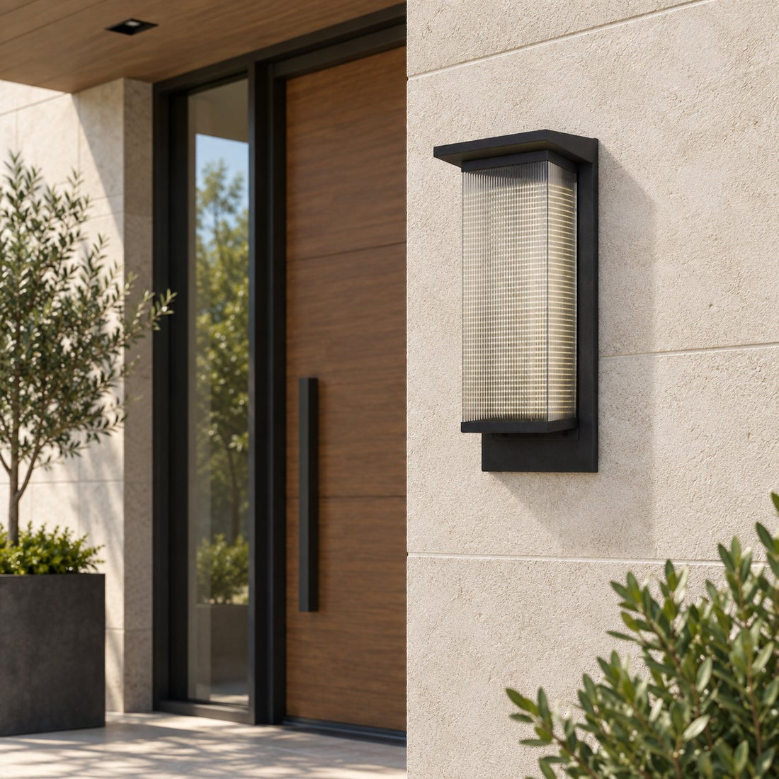 Modern Outdoor Solar Wall Lights with Remote Control Stainless Steel LED and IP65 Moisture Resistance