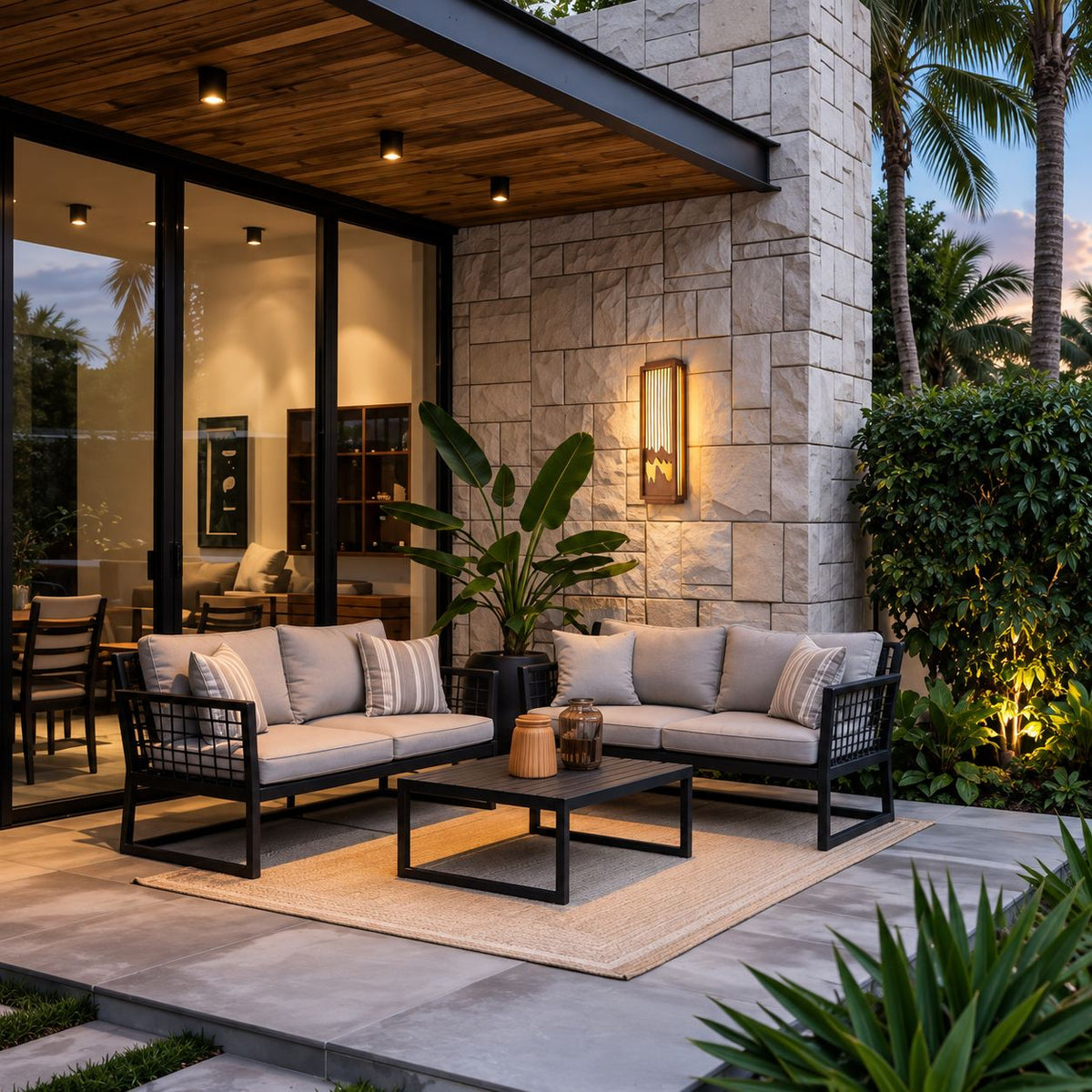 Modern Outdoor Wall Light Wall Mounted Stainless Steel Integrated LED Weather-Resistant IP65
