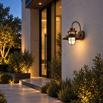Modern Outdoor Wall Light Adjustable Wall Mounted Iron and Glass LED Fixture for Patios and Gardens