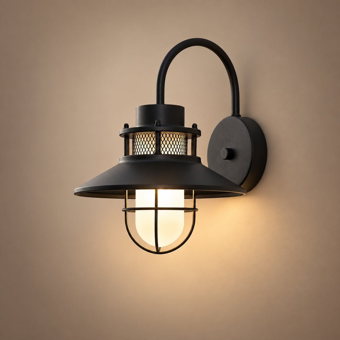 Modern Outdoor Wall Light Adjustable Wall Mounted Iron and Glass LED Fixture for Patios and Gardens