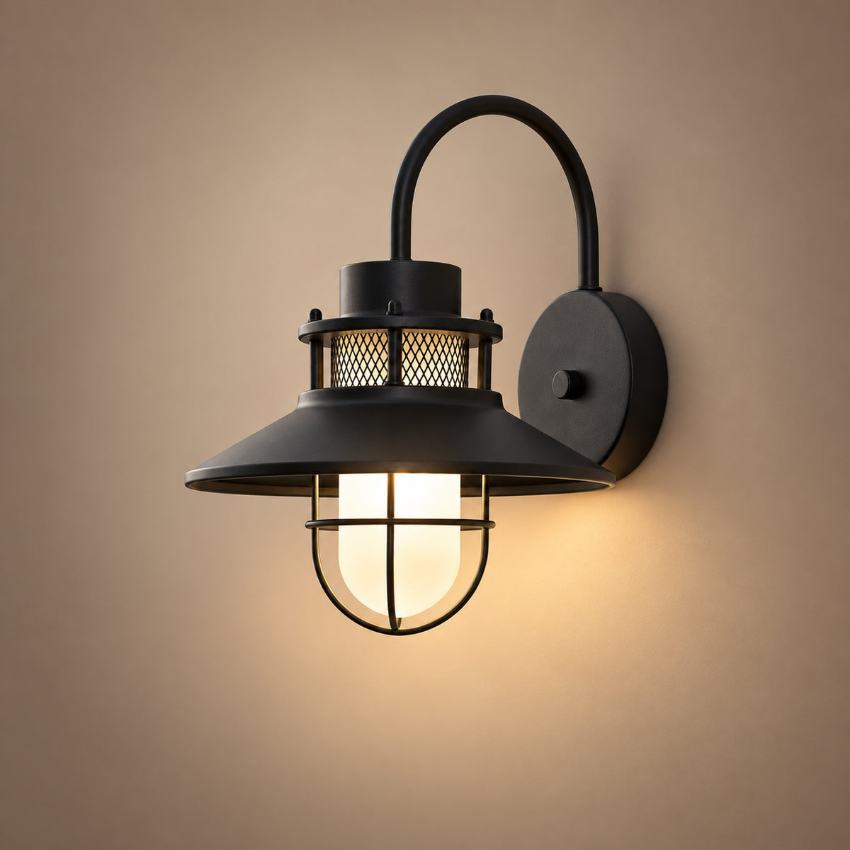 Modern Outdoor Wall Light Adjustable Wall Mounted Iron and Glass LED Fixture for Patios and Gardens