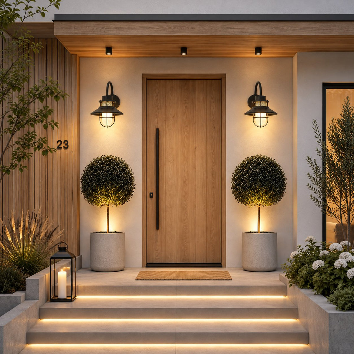 Modern Outdoor Wall Light Adjustable Wall Mounted Iron and Glass LED Fixture for Patios and Gardens