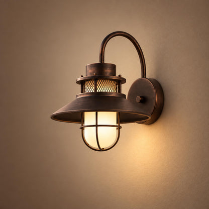 Modern Outdoor Wall Light Adjustable Wall Mounted Iron and Glass LED Fixture for Patios and Gardens