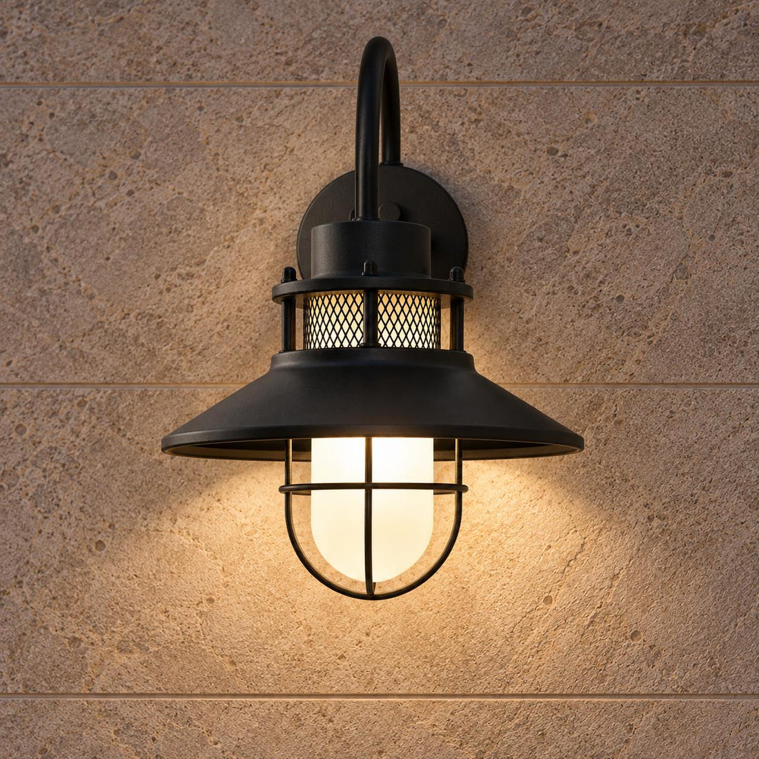 Modern Outdoor Wall Light Adjustable Wall Mounted Iron and Glass LED Fixture for Patios and Gardens