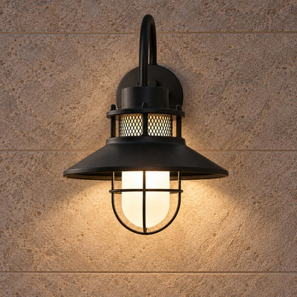 Modern Outdoor Wall Light Adjustable Wall Mounted Iron and Glass LED Fixture for Patios and Gardens