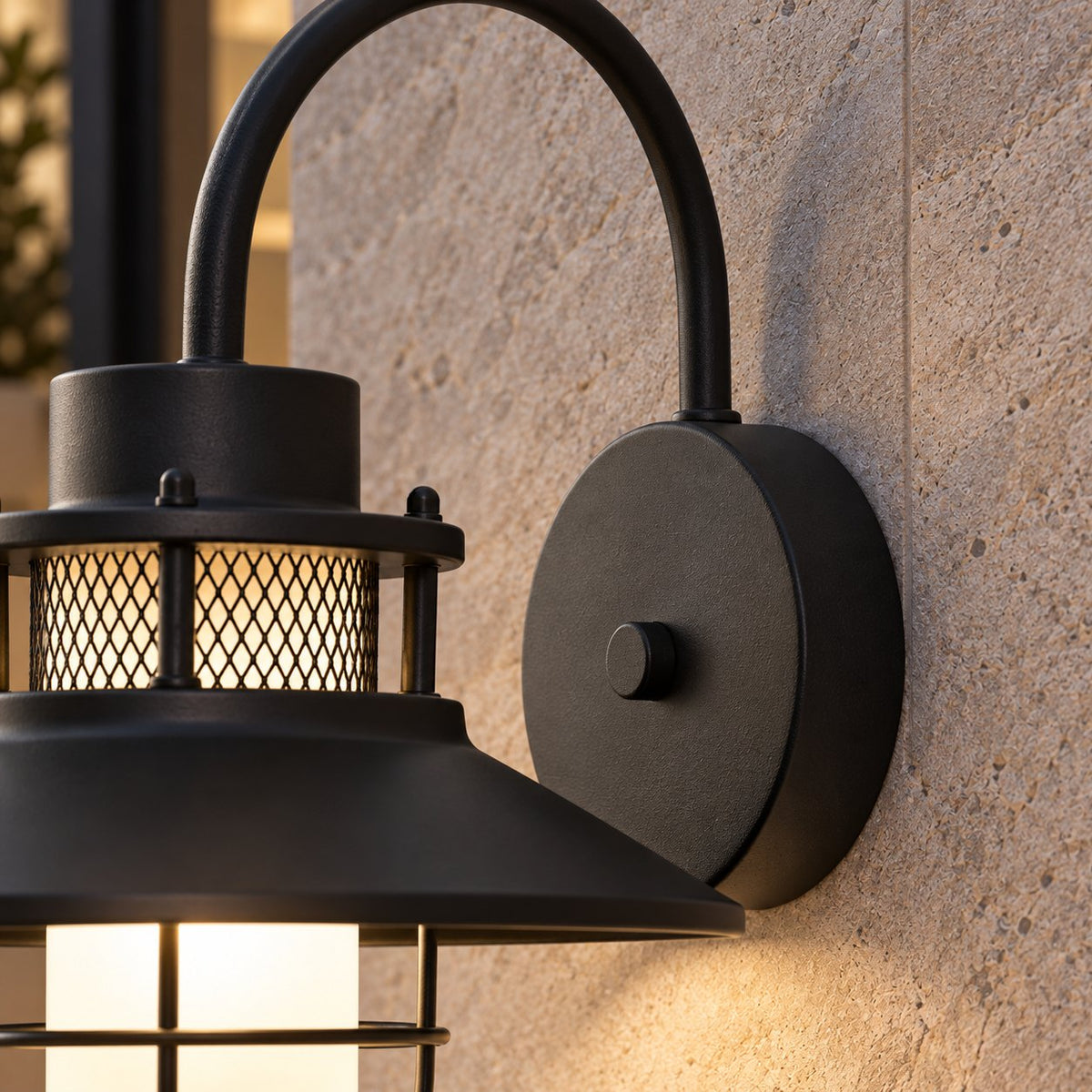 Modern Outdoor Wall Light Adjustable Wall Mounted Iron and Glass LED Fixture for Patios and Gardens