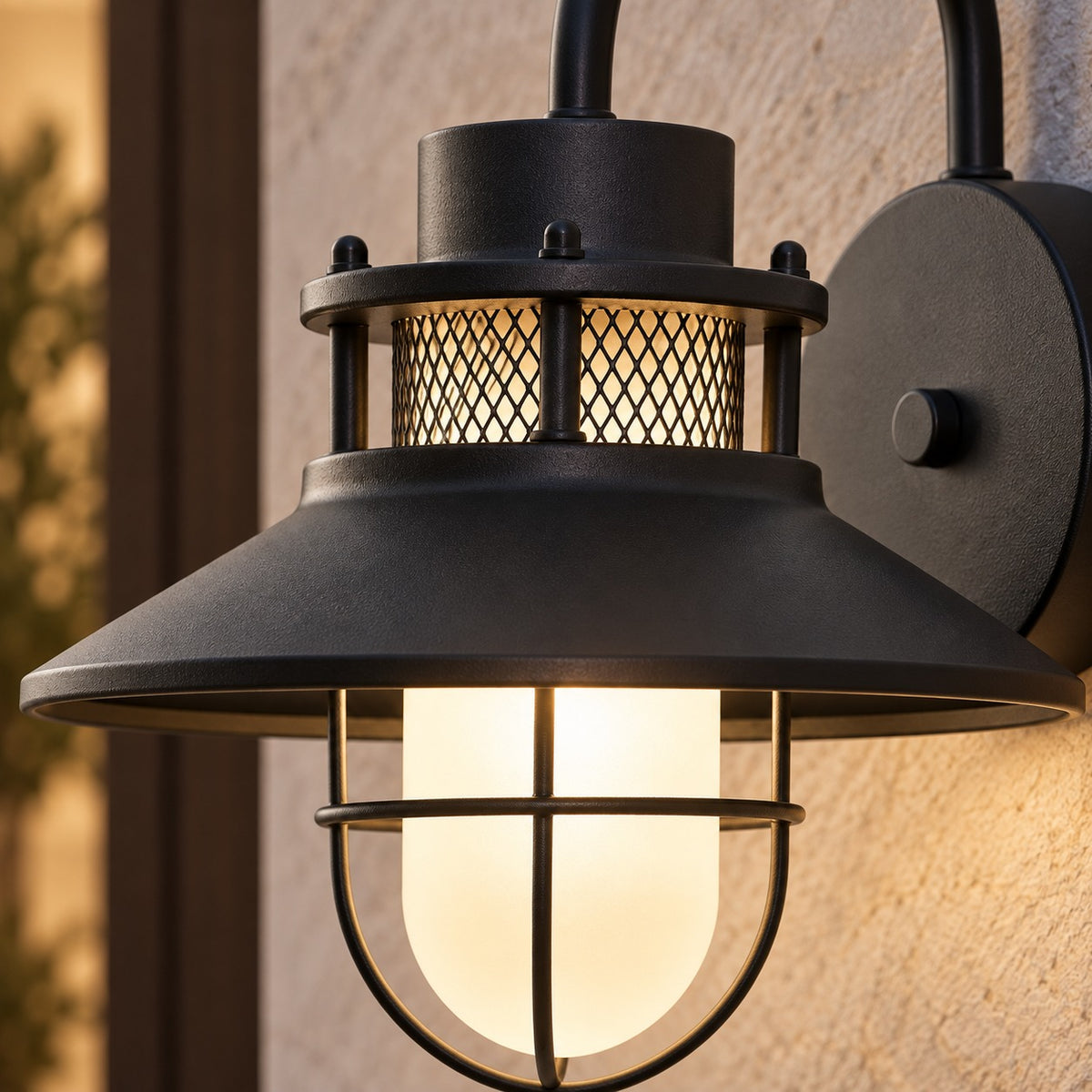 Modern Outdoor Wall Light Adjustable Wall Mounted Iron and Glass LED Fixture for Patios and Gardens