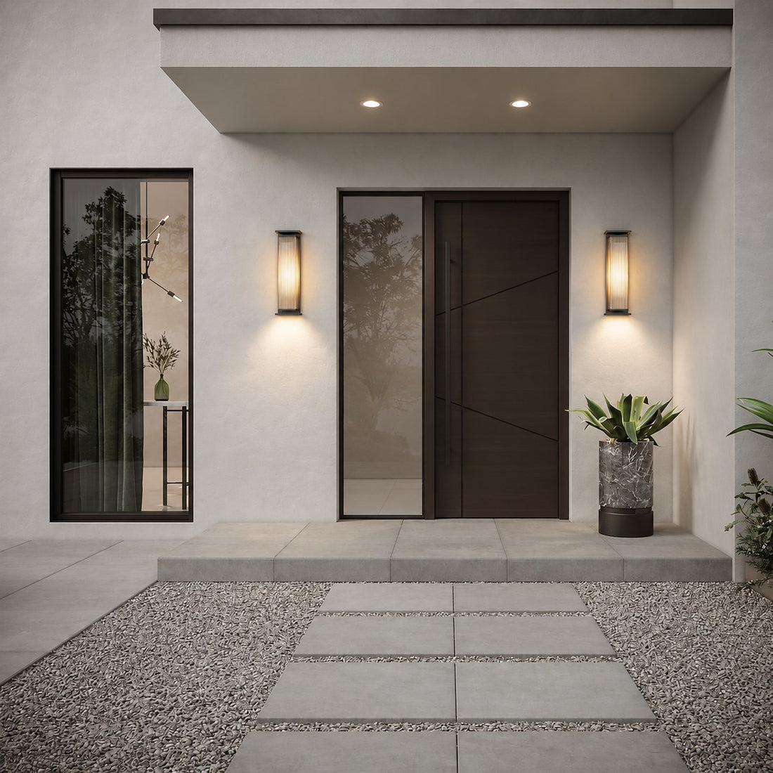 Modern Outdoor Wall Lamp Stainless Steel Waterproof LED Dimmable Wall Sconce for Exterior Use