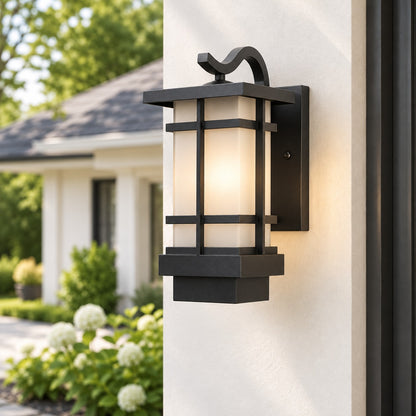 Modern Outdoor Wall Lantern Wall Mounted Aluminum Frosted Glass LED IP65 Waterproof