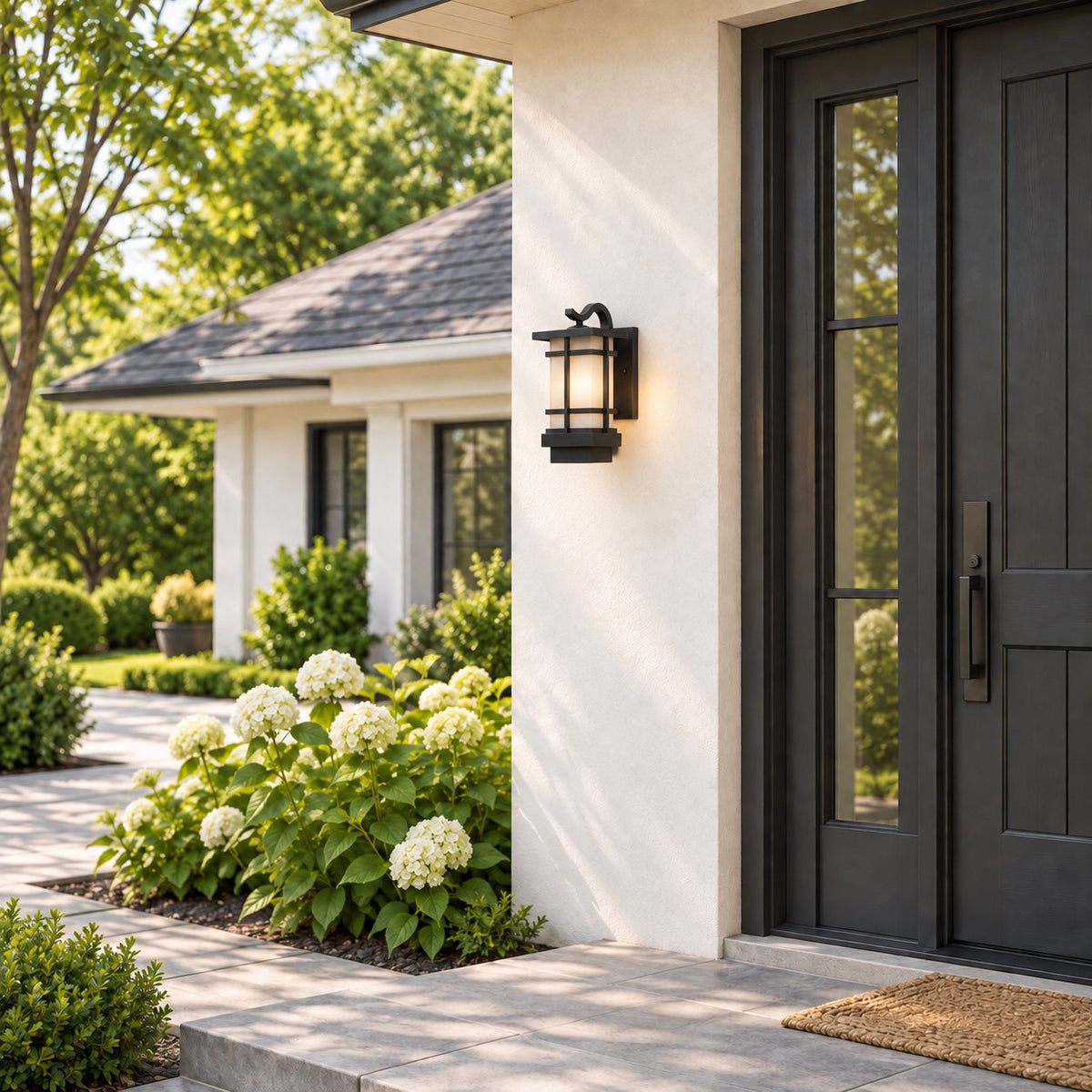 Modern Outdoor Wall Lantern Wall Mounted Aluminum Frosted Glass LED IP65 Waterproof