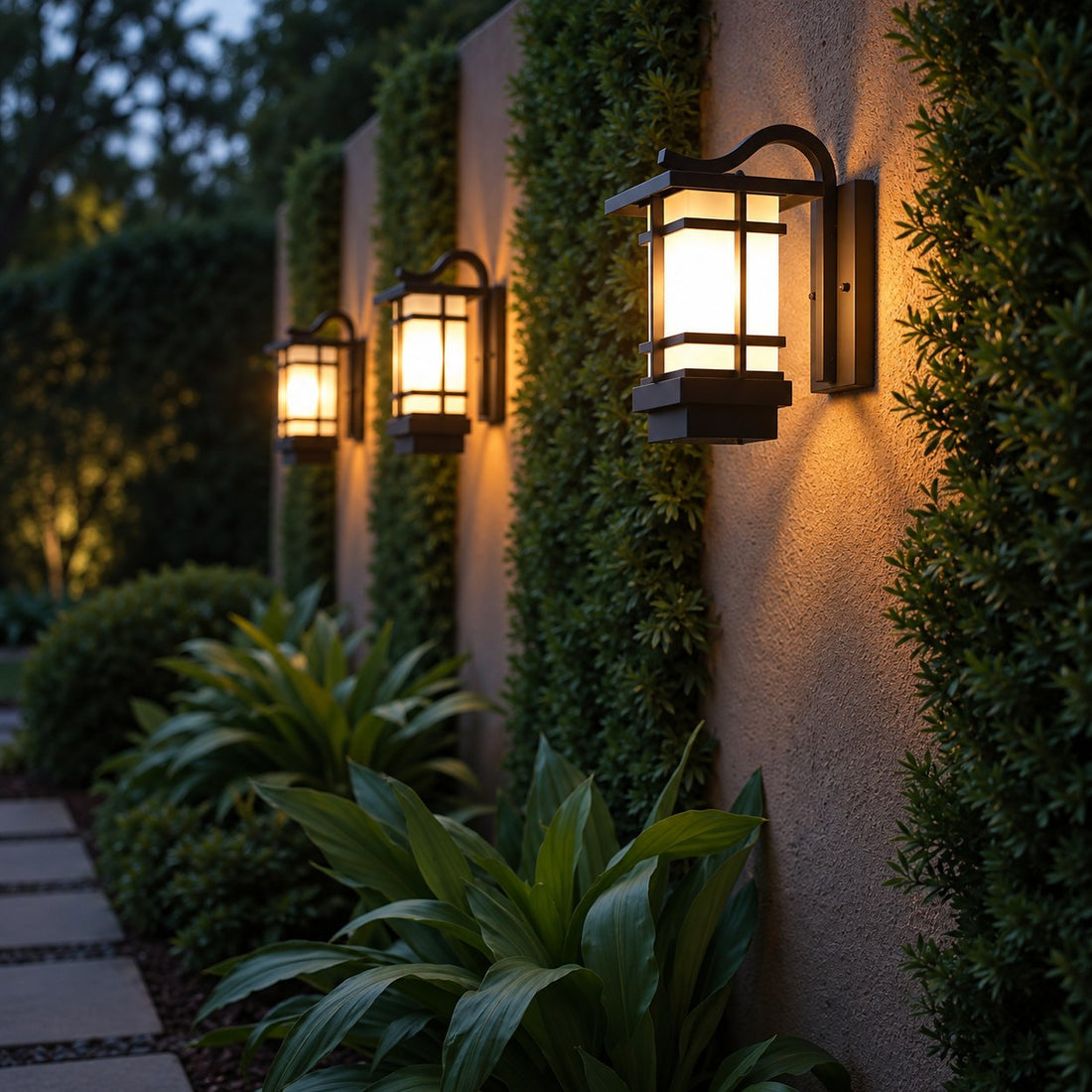 Modern Outdoor Wall Lantern Wall Mounted Aluminum Frosted Glass LED IP65 Waterproof