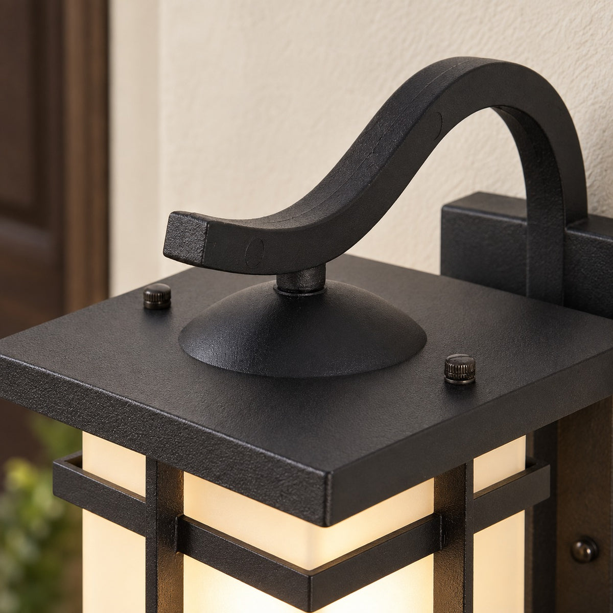 Modern Outdoor Wall Lantern Wall Mounted Aluminum Frosted Glass LED IP65 Waterproof