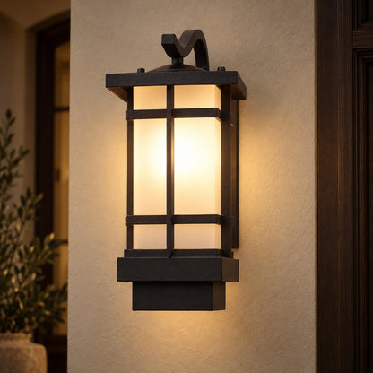 Modern Outdoor Wall Lantern Wall Mounted Aluminum Frosted Glass LED IP65 Waterproof