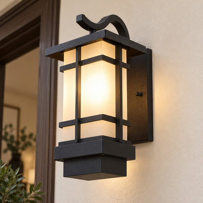 Modern Outdoor Wall Lantern Wall Mounted Aluminum Frosted Glass LED IP65 Waterproof