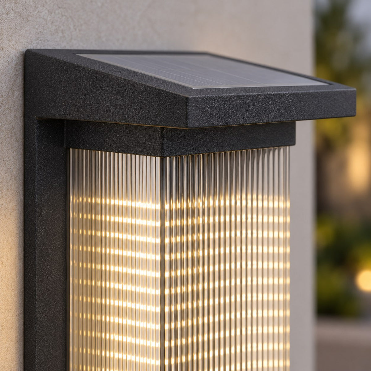 Modern Outdoor Solar Wall Lights with Remote Control Stainless Steel LED and IP65 Moisture Resistance