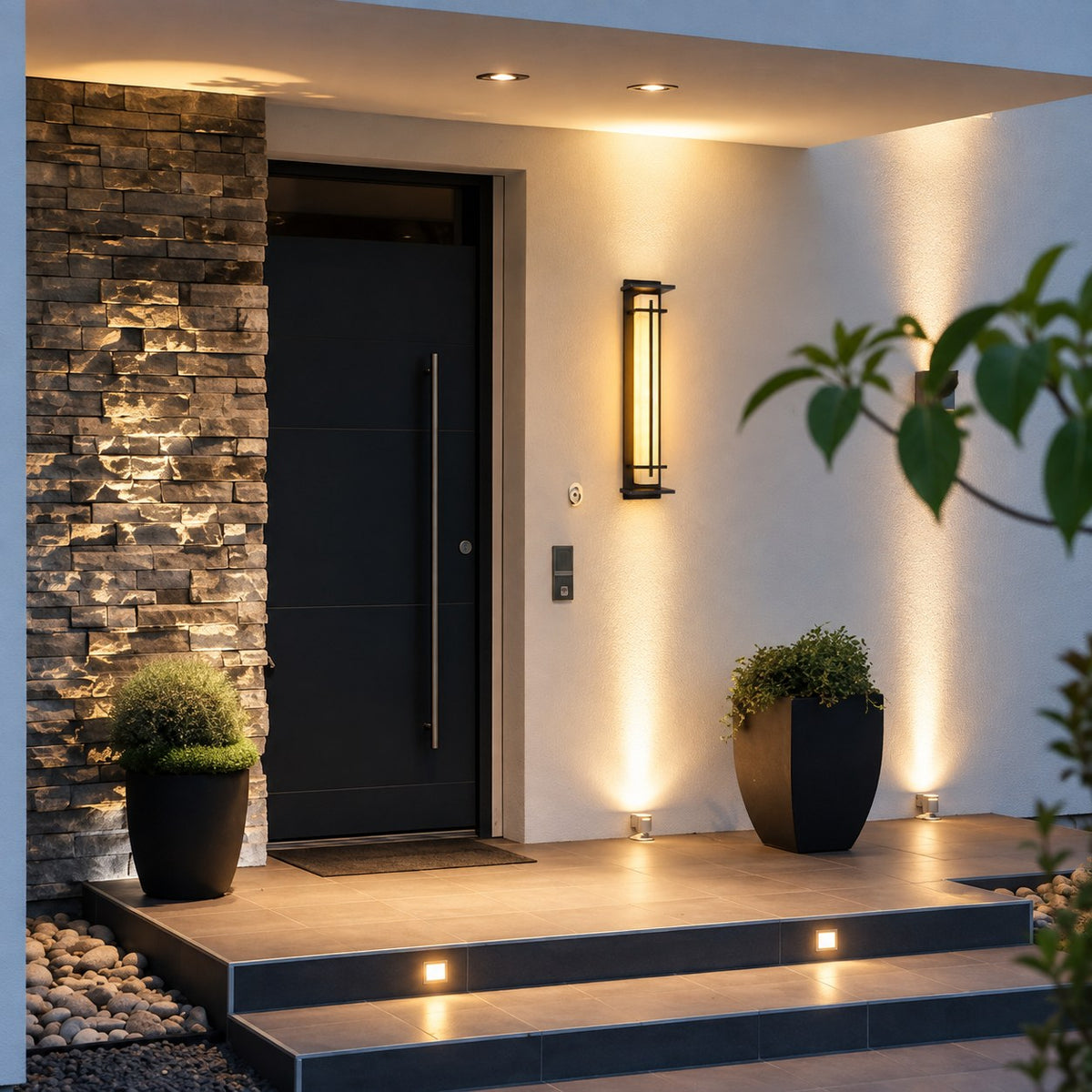 Modern Outdoor Wall Light Waterproof Stainless Steel IP65 Rated Integrated LED Fixture