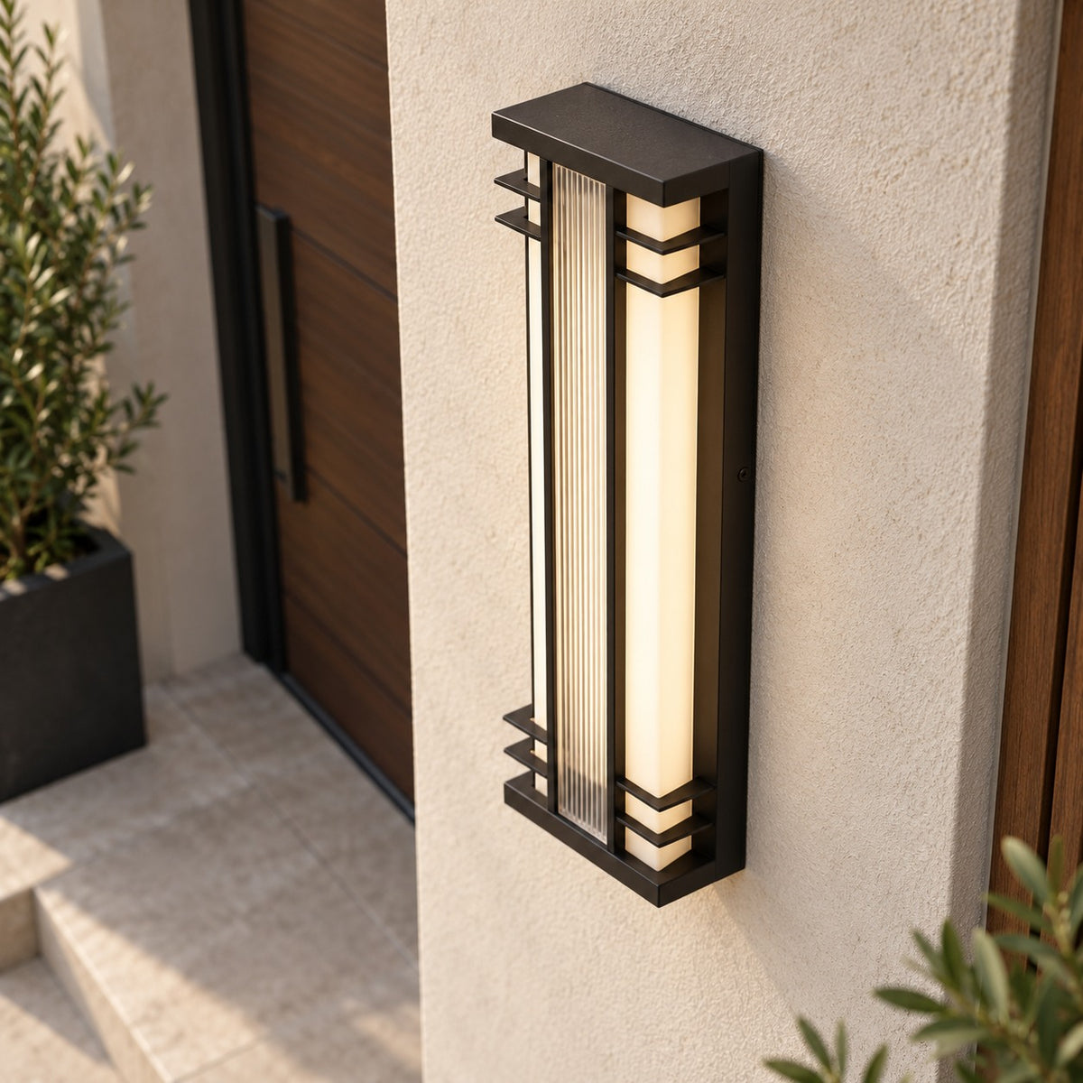 Modern Outdoor Wall Light Wall Mounted Stainless Steel Acrylic LED Weather Resistant