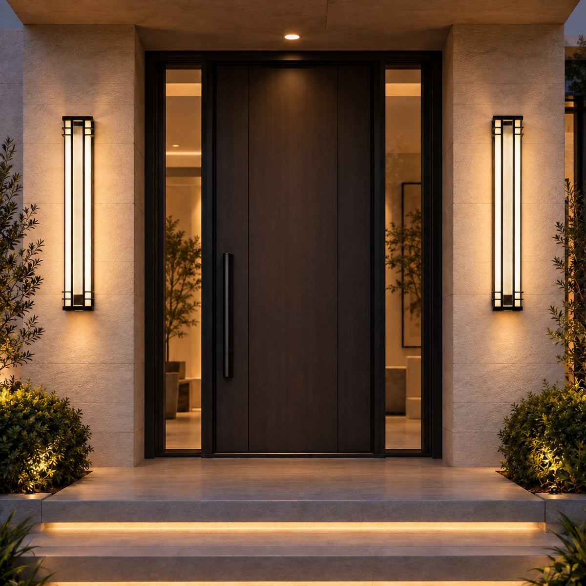 Modern Outdoor Wall Light Wall Mounted Stainless Steel Acrylic LED Weather Resistant