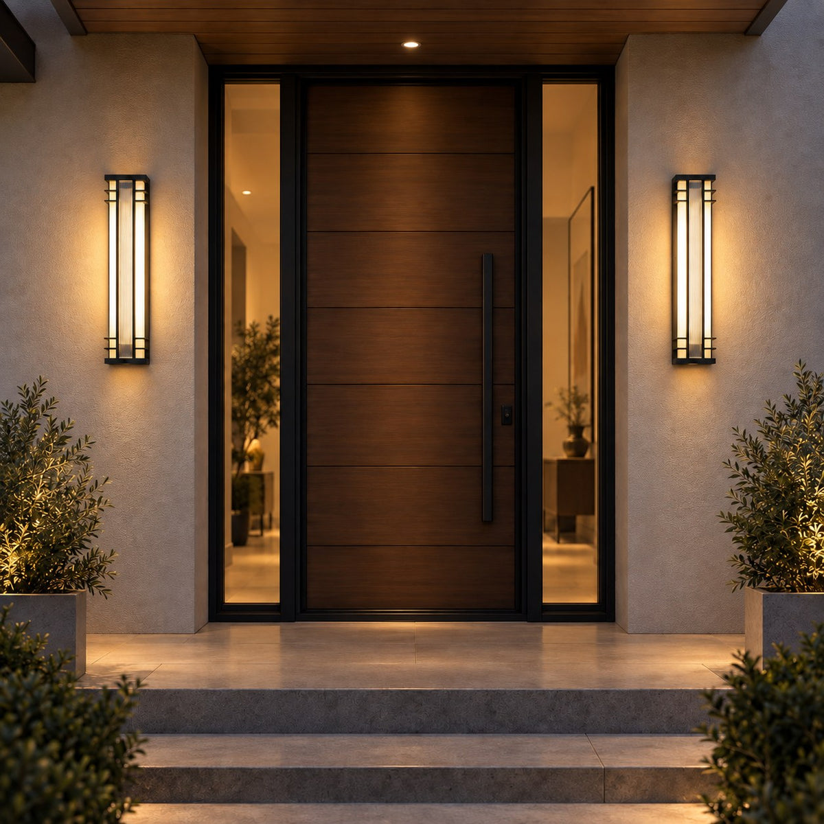 Modern Outdoor Wall Light Wall Mounted Stainless Steel Acrylic LED Weather Resistant