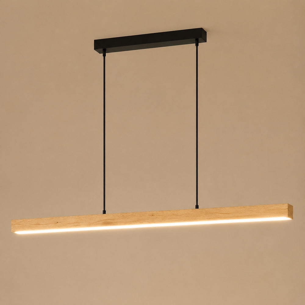 Modern LED Pendant Light Adjustable Hanging Lamp Pine and Black Walnut for Kitchen Island