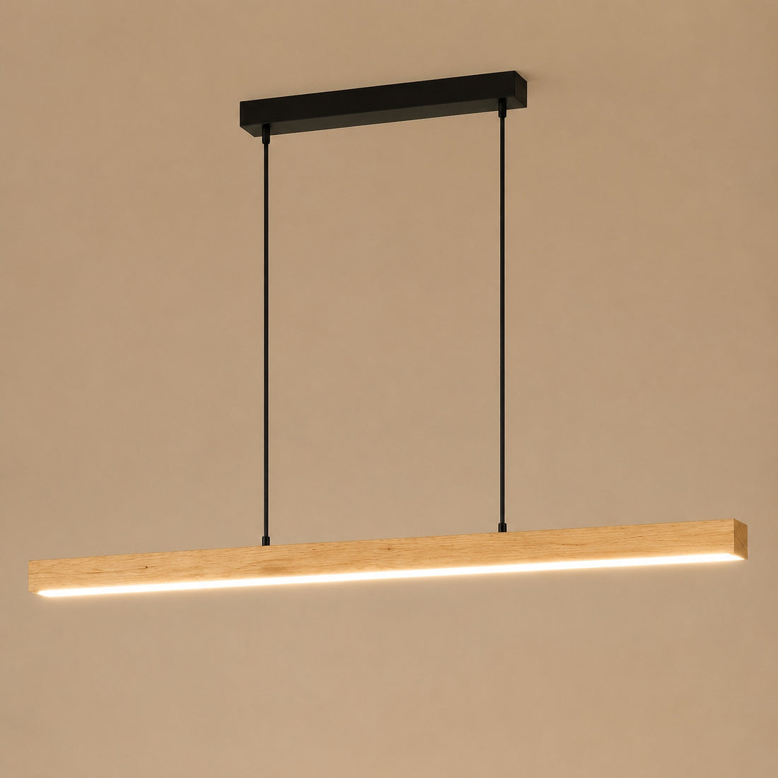 Modern LED Pendant Light Adjustable Hanging Lamp Pine and Black Walnut for Kitchen Island