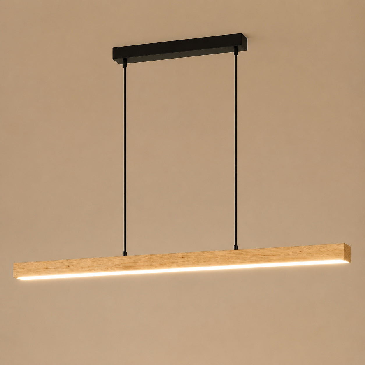 Modern LED Pendant Light Adjustable Hanging Lamp Pine and Black Walnut for Kitchen Island