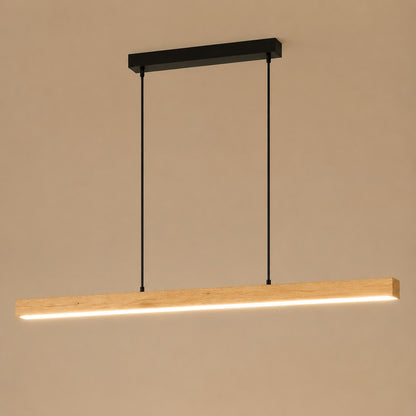 Modern LED Pendant Light Adjustable Hanging Lamp Pine and Black Walnut for Kitchen Island