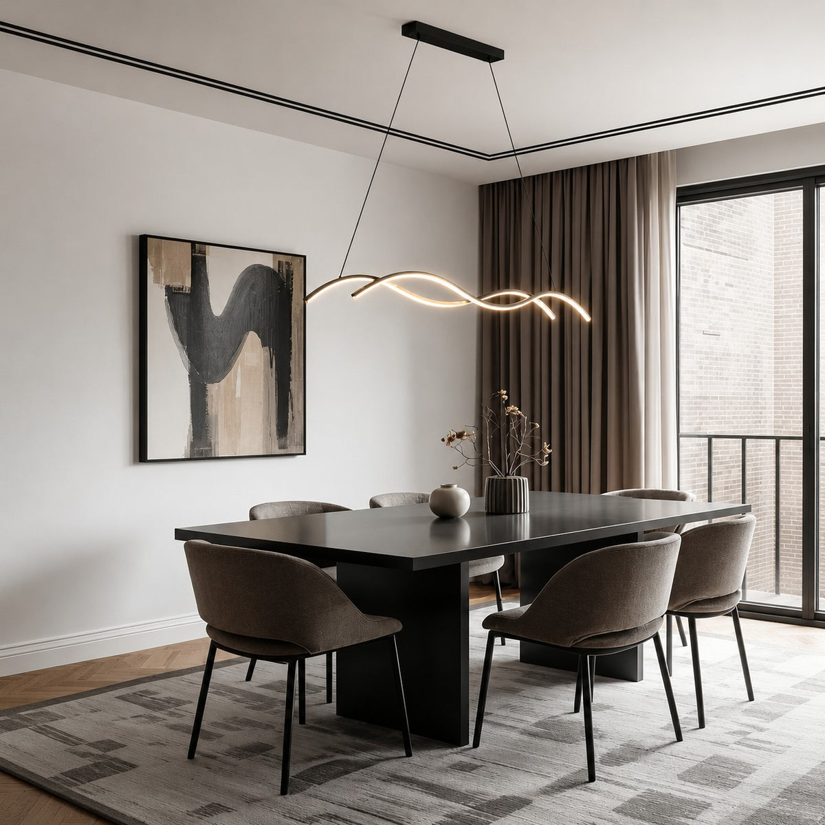 Modern Pendant Light Adjustable Hanging Aluminum LED Dimmable for Kitchen Island and Dining Room