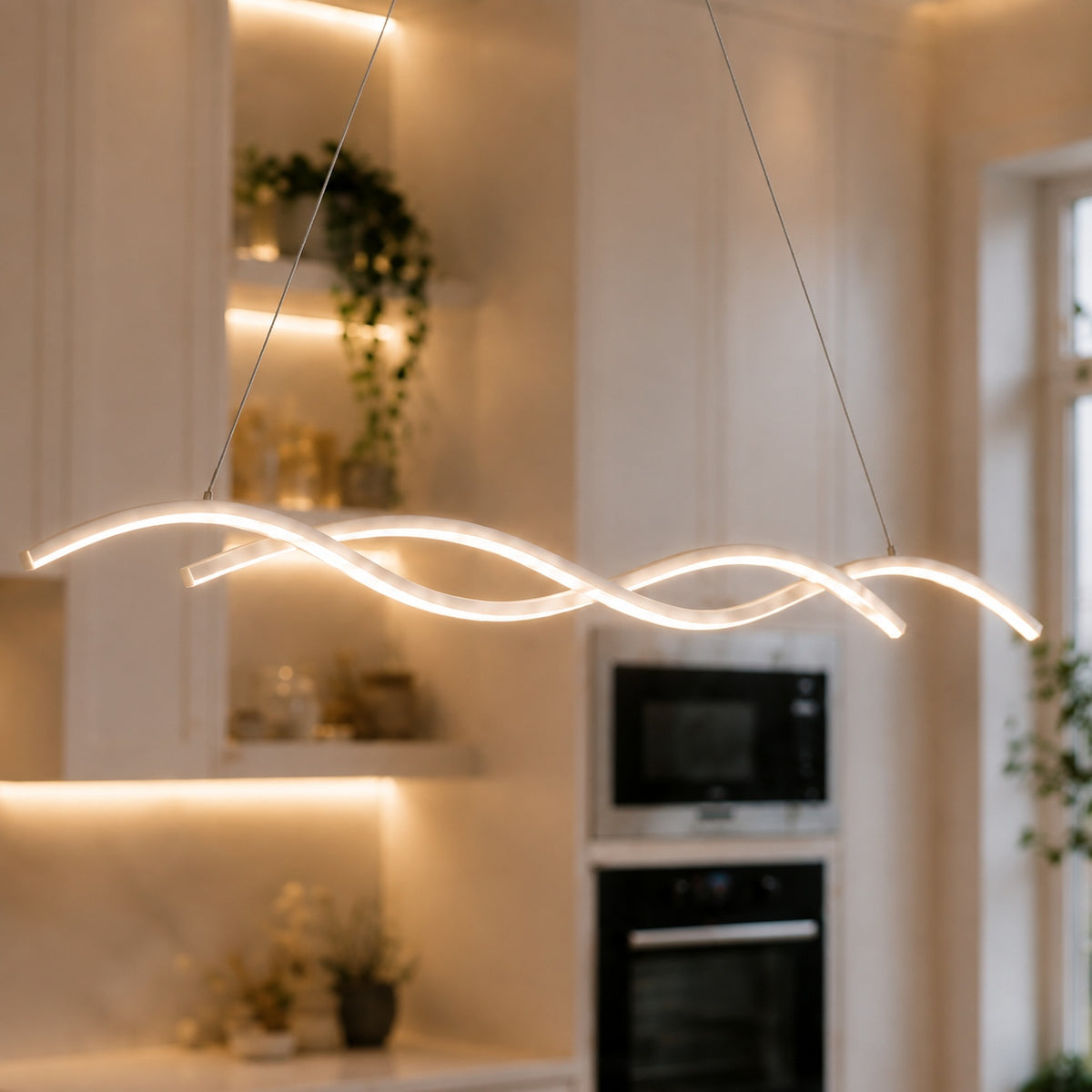 Modern Pendant Light Adjustable Hanging Aluminum LED Dimmable for Kitchen Island and Dining Room